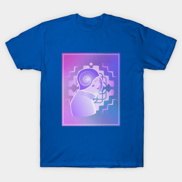 Art Deco Space Poster - Pink Purple Astronaut Girl T-Shirt by so_celia